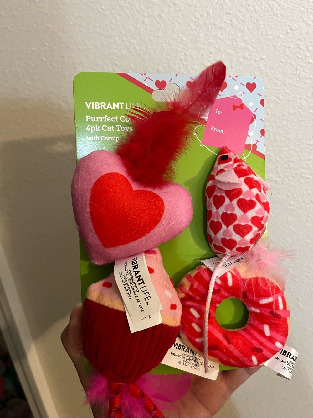 Vibrant Life Valentine Cat Toy 4-Pack - Pink & Red Heart Set